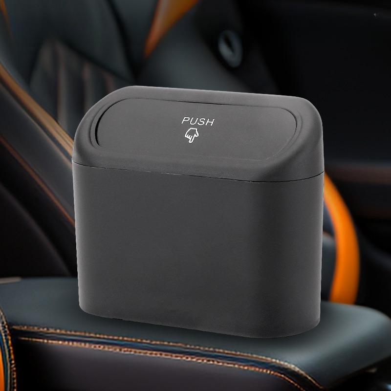 Lixeira de Carro com Tampa, Lixeira de Veículo Organizador Porta Lixo com Um Rolo de Sacos, Mini Lixeira de Armazenamento à Prova de Vazamentos para Carro, SUV, Escritório