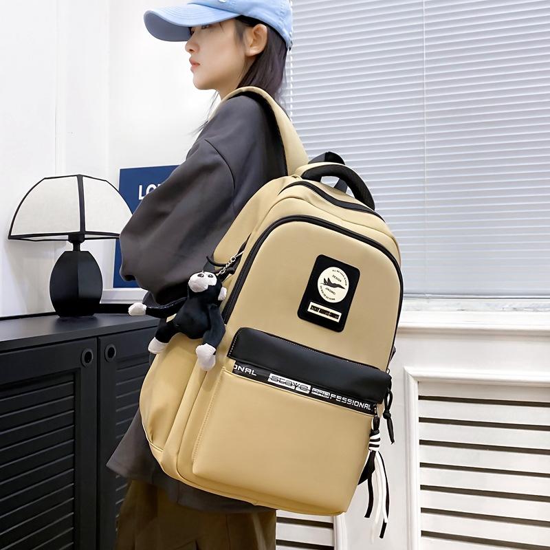 Mochila Bolsa de Ombro Masculina Simples Grande Capacidade Bolsa de Viagem para Computador Menina Ensino Fundamental Médio Mochila Escolar