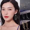 1 Stück Retro Gold Silber Farbe Lange Hängende Ohrringe Für Damen Metall Quaste Ethnisch Hängende Ohrringe Hip Hop Street Schmuck Zubehör