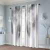 2pcs, Creative Curtains  print Gray & White Feather Print Polyester (without rod) Decorations For Home Perfect for Living