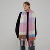 Fashion Classic Imitation Cashmere Plaid Shawl Women Korea Style Soft Thick Warm Female Scarf Fall Winter Rainbow Mohair Muffler