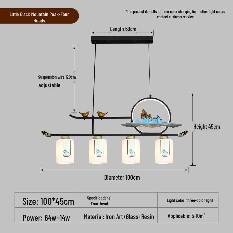 Modern Zen Dining Pendant Light: Pine-Inspired Multi-Head Strip Lamp for Tea Table or Study Desk