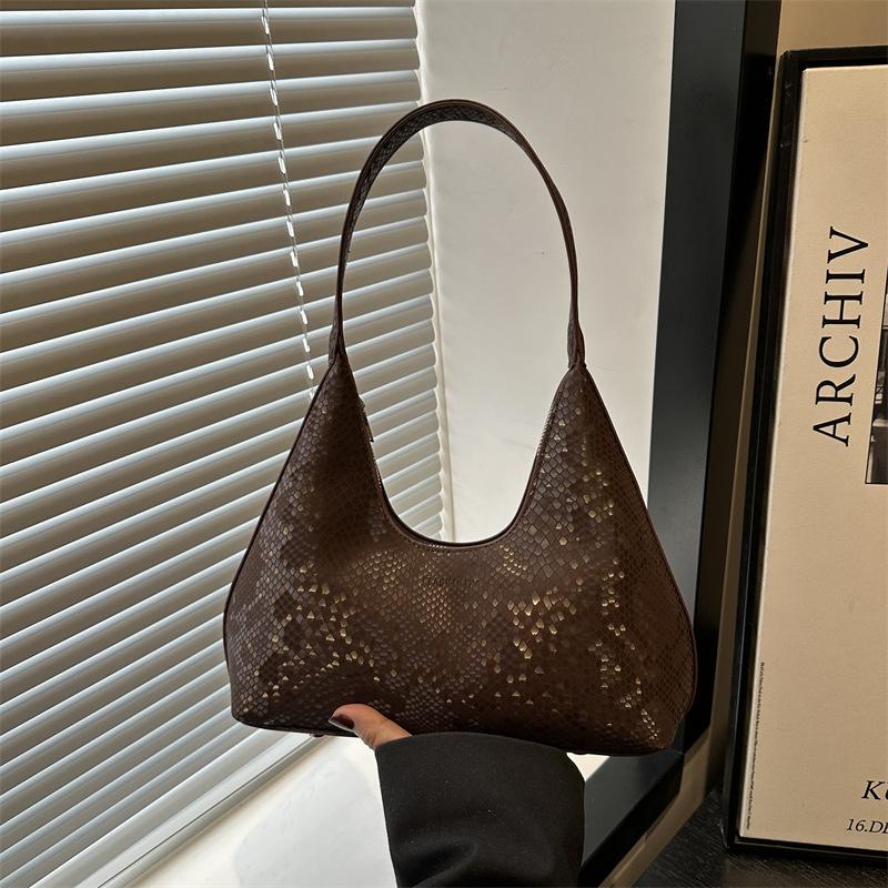 Today's Popular New Crescent Bag Solid Color High-end Texture Handbag Versatile Temperament Single Shoulder Underarm Bag Women