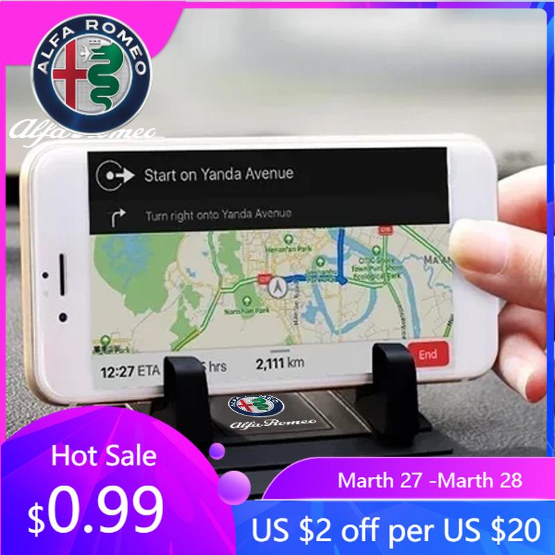 Pro Alfa Romeo Silikonový držák na telefon do auta Protiskluzový držák Stojan Držák GPS Pro Alfa Romeo Giulia Stelvio Giulietta 156 159