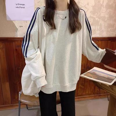Frühling und Herbst Neue Koreanische Stil Langarm Pullover frauen Lose Schlank Gestreiften Casual Jacke Paar Top