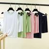 Summer Loose Pajama Set Sleeveless Tank Top & Shorts 2 Piece Set For Women Solid Color Basic Layering Loungewear Homewear Suits