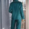 Women’s Satin Pajama Set - Solid Color, Long Sleeve Cardigan with Lapel, Long Pants, Versatile Home Wear for Autumn and Winter.