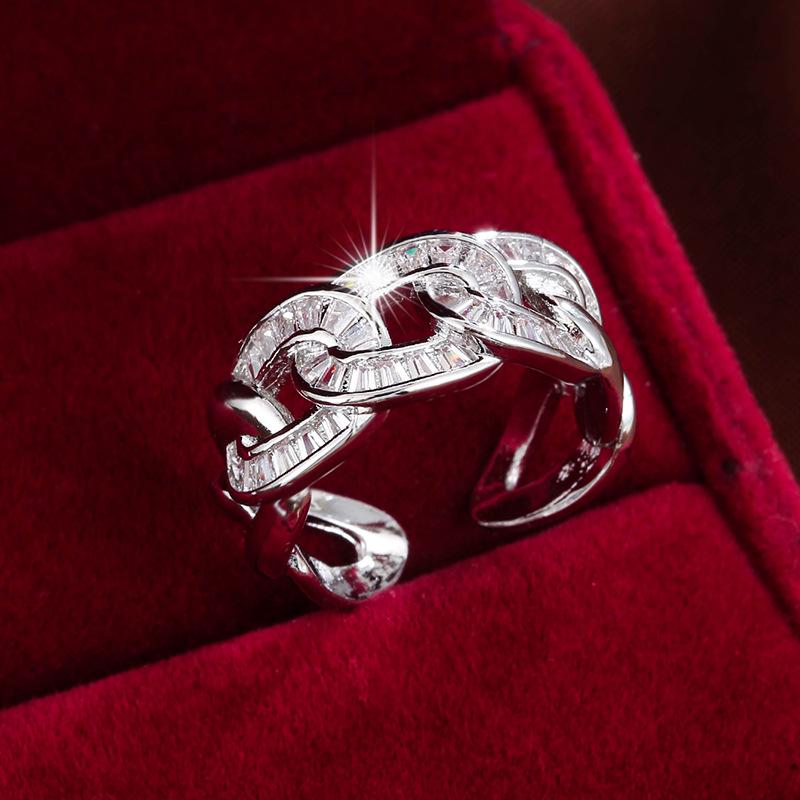 Exquisite High-End Adjustable Copper Chain Ring – Trendy Cool Style for Index or Pinky Finger. Adjustable Open