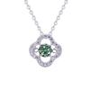 S925 Silver Dancing Heart Moissanite Necklace: Women's 50-Point Colored Moissanite Clover Pendant on Clavicle Chain