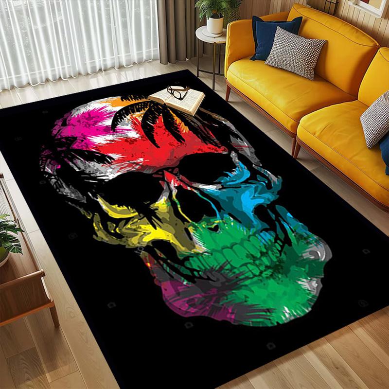 Skull Art Living Room Nonslip Area Rug Soft Carpet For Bedroom Game Playroom Sofa Office Home Decor Doormat Christmas Gift C9302319