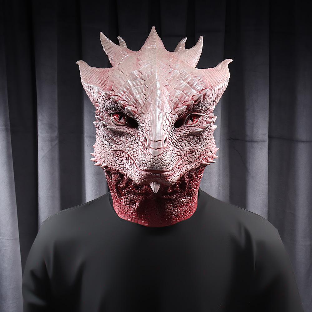 Game Dragon Mask Cosplay Animal Warrior Character Monster Latex Helmet Halloween Carnival Party Costume Props