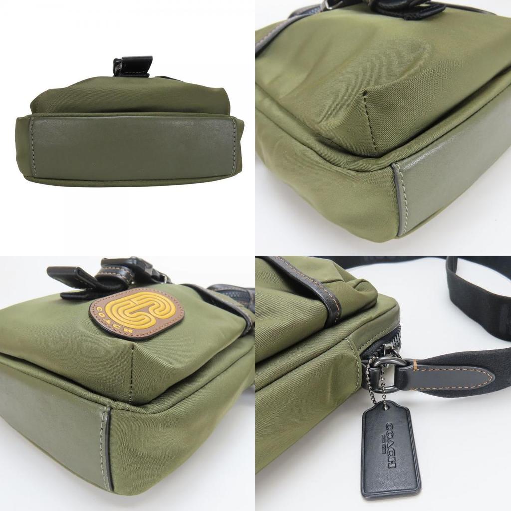 Used COACH Shoulder Bag Max Crossbody C9836 Nylon/leather khaki black