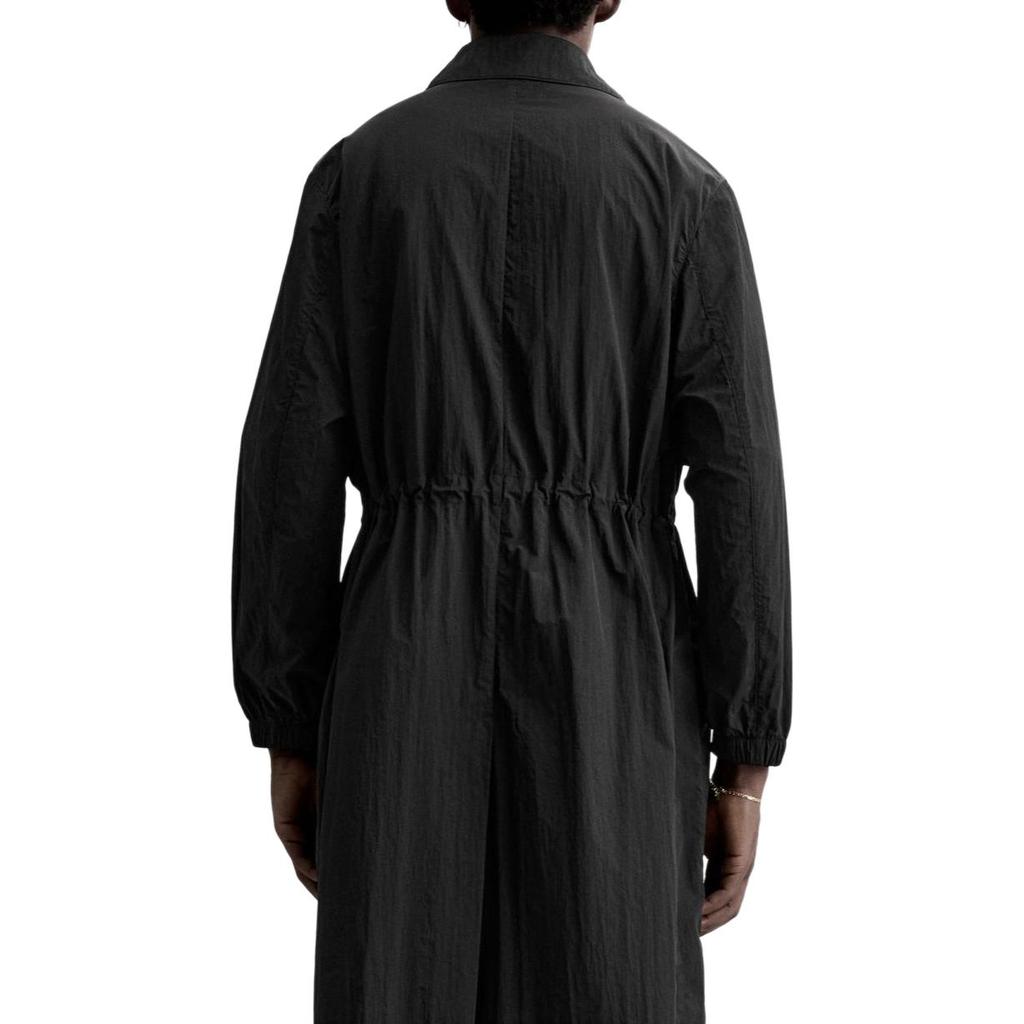 Zara Solid Color Simple Casual Comfortable Lapel Zipper Long Sleeve Mid-Length Coat Men coats Black 7627300-800