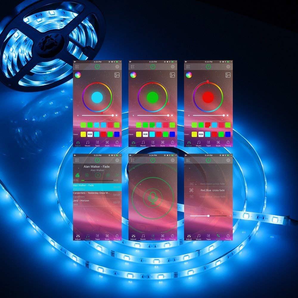 LED Strip Lights Bluetooth Light Band 2x5 Meters For Home 300 LEDs ...