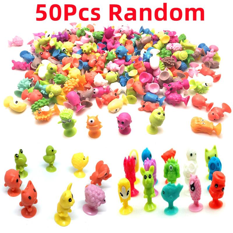 

50Pcs/Lot Small Monster Sucker Plaything Capsule Model Little Animation Anime Animal Action Figures Suction Cup Puppets Gift For Children