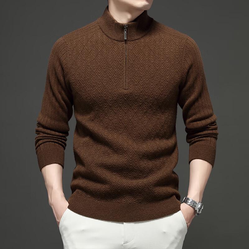 Firstview Men's Double-Ply 98% Wool Thickened Pullover Sweater