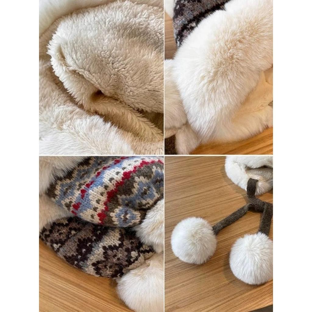 Chapeau en peluche, Chapeau tricoté, Chapeau chaud, Épaissi, Chapeau résistant au froid, Chapeau protège-oreilles
