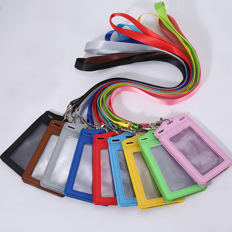 PU Leather Multi-function Card Holder Case for Work Badge Bus Pass ID Card Bank Card Credential Holder