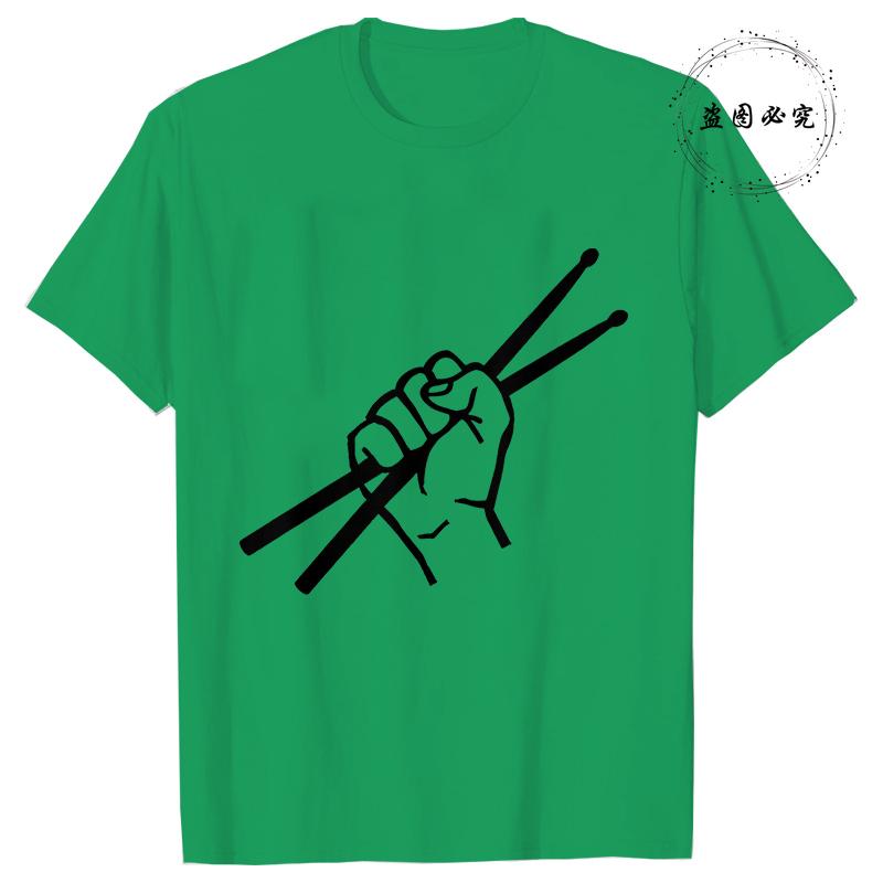 Mens T Shirt Drummer Drumsticks Graphic Y2k Tops Summer Short Sleeve Tees Harajuku Streetwear Unisex TShirt Women Clothing