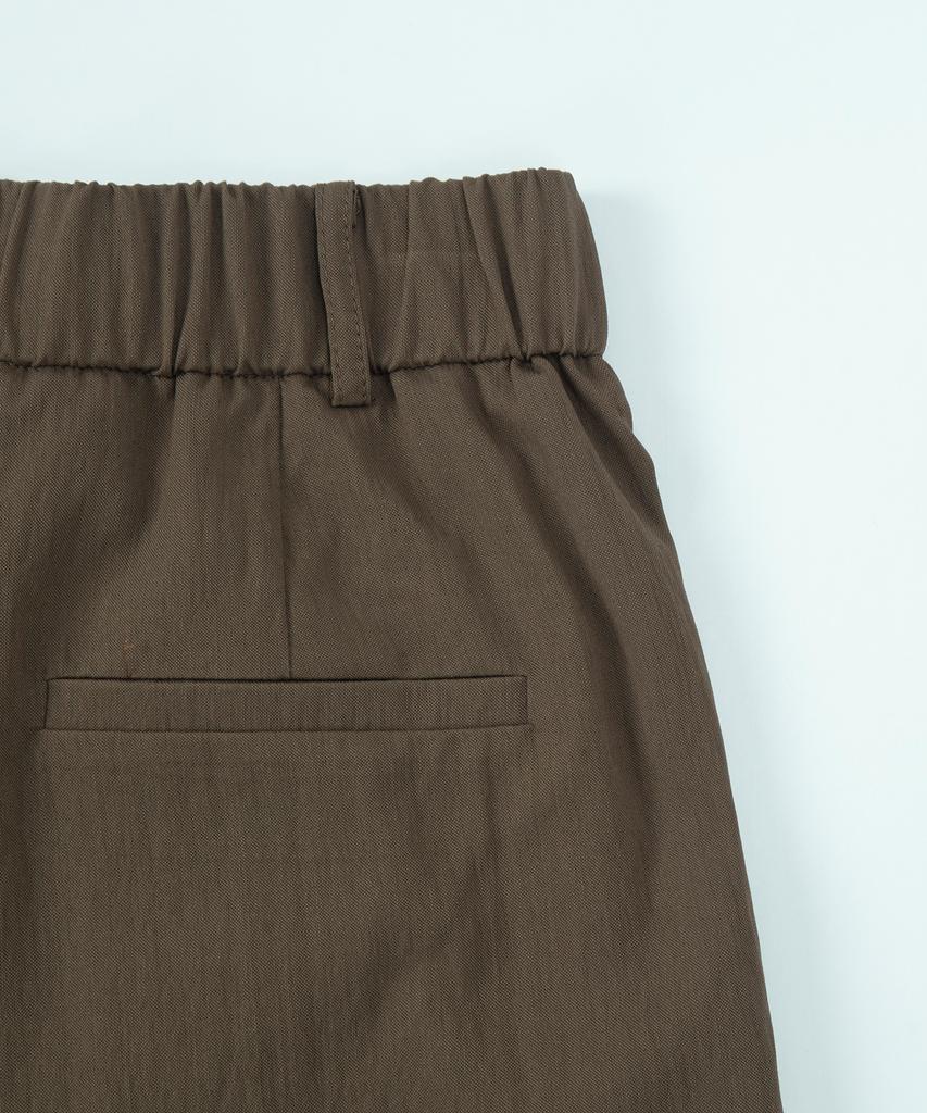 CALLAITE One-Pleat Wide Pants - Brown