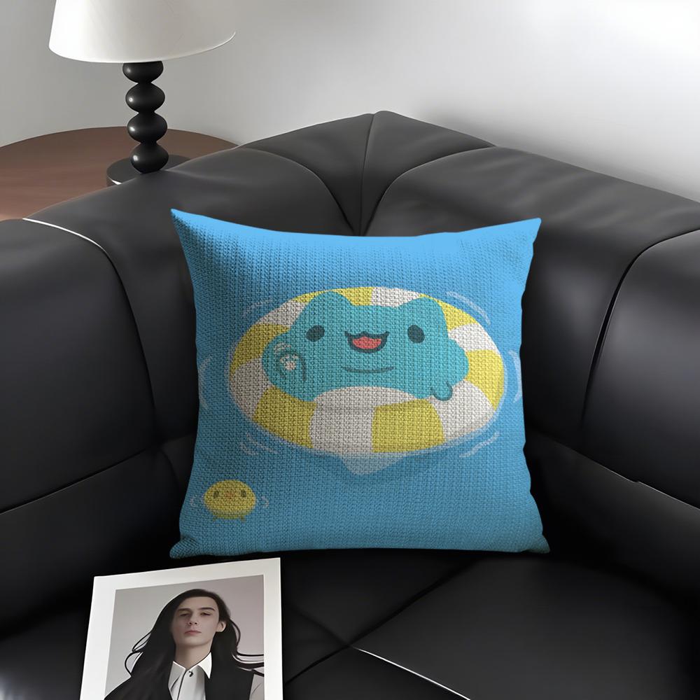 BBugcat CapooS Cute Cushion Cover Natural Linen Organic Fabric DoubleSided Printing Sofa Home Decor Gift Pillow Case