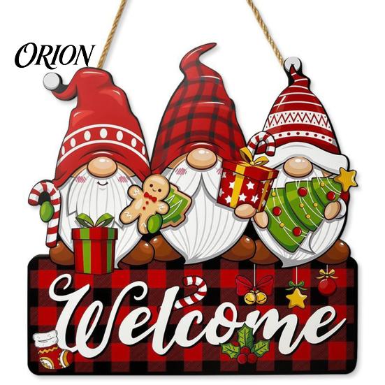 Decorative Christmas Gnome Craft Wooden Hanging Pendant, Cartoon Ornament, Merry Gift for Family Door Sign Home Shop Holiday Party Decoration