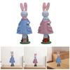 Easter Bunny Figurine Bunny Sulpture Resin Rabbit Statue Easter Decor for Bedroom