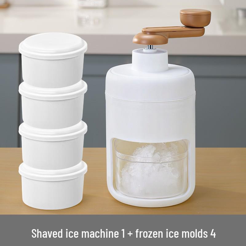 Manueller handgekurbelter Eisrasierer und Crusher mit Gefrierbox