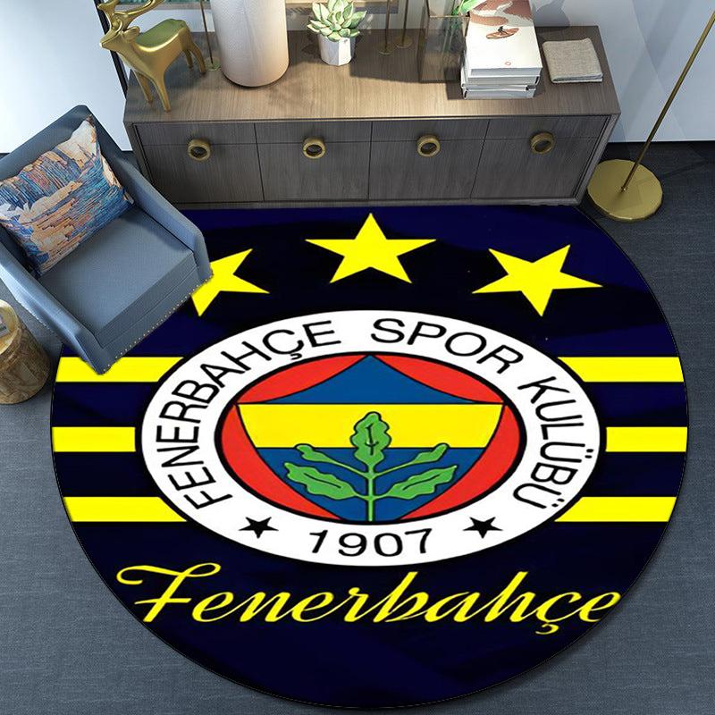 Fenerbahçe Sports Club Emblem Round Rug for Livingroom,Bedroom, Palyroom, Chair Rug, Area Rug, Circle Carpet, Fan Christmas Gift