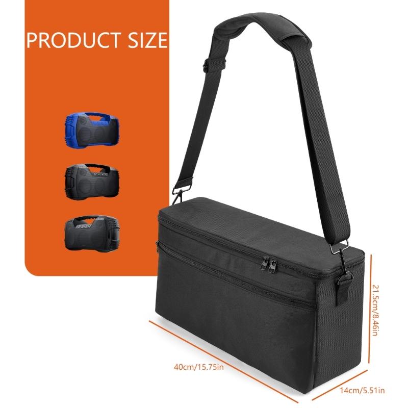 Nylon Carrying Case For 40W Wireless Speaker Adjustable Shoulder Strap Double Zippers Design Spacious Compartment