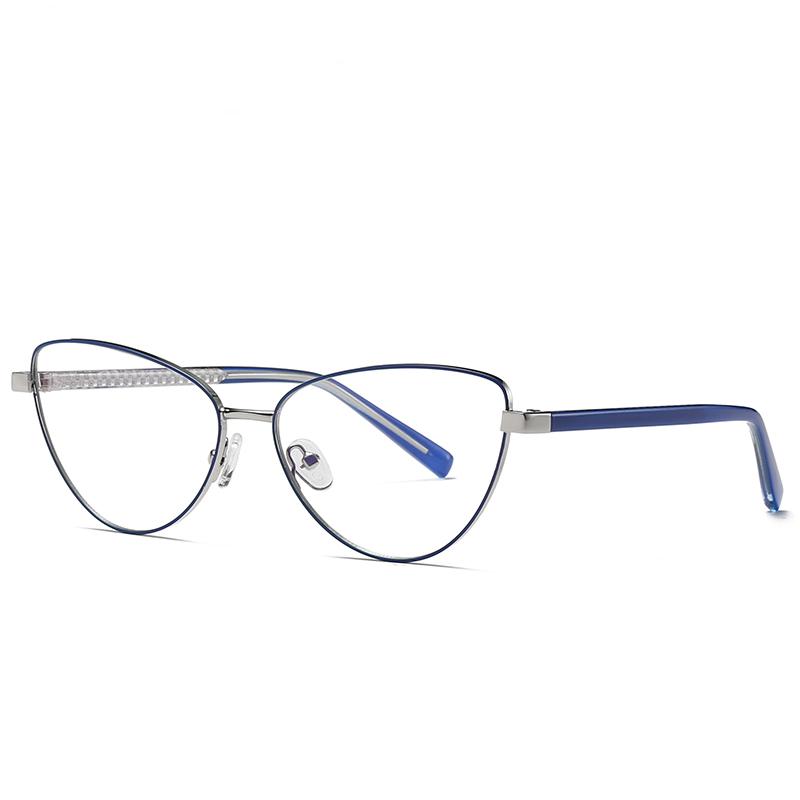 0 -0.5 -0.75 To -6.0 Blue Light Blocking Cat Eye Nearsighted Glasses For Women Metal Shortsighted Prescription Glasses Women