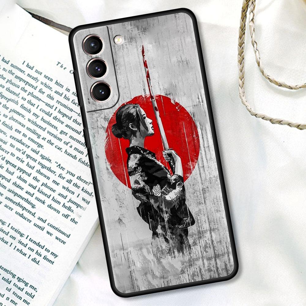 Weiche Hülle für Samsung Galaxy S22 Ultra S20 FE S21 S23 Plus S10 Lite S9 S8 S10e TPU Silikon Handyhülle Japanischer Stil Kunst Japan