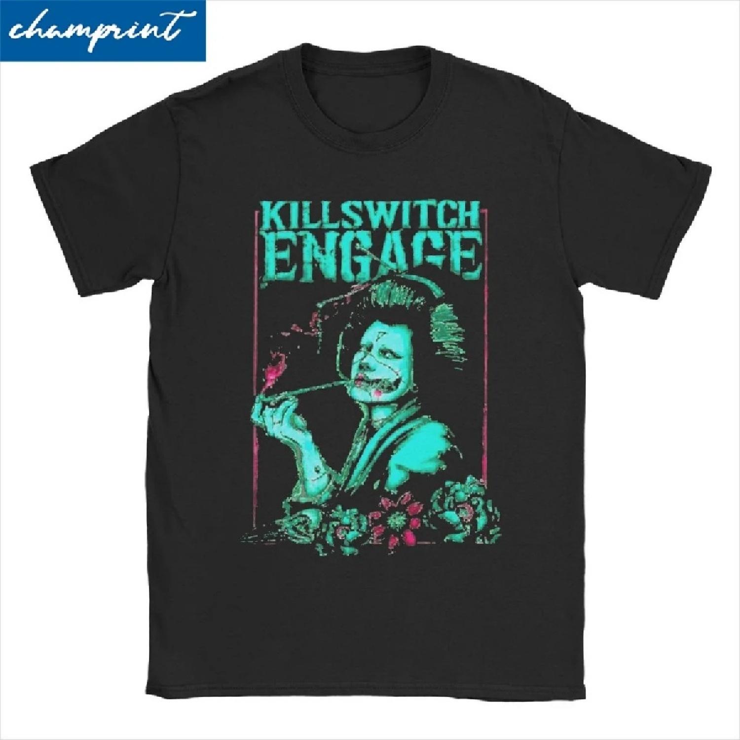 

Killswitchs Engages Men Women s T Shirt Punk Music Vintage Tee Shirt Short Sleeve Round Collar T-Shirts Cotton Gift Idea Tops XXXXXL чёрный