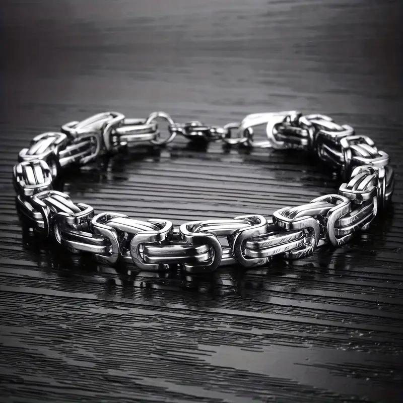 Silver Men' Bracelet THICK 18cm ROYAL Byzantine Weave