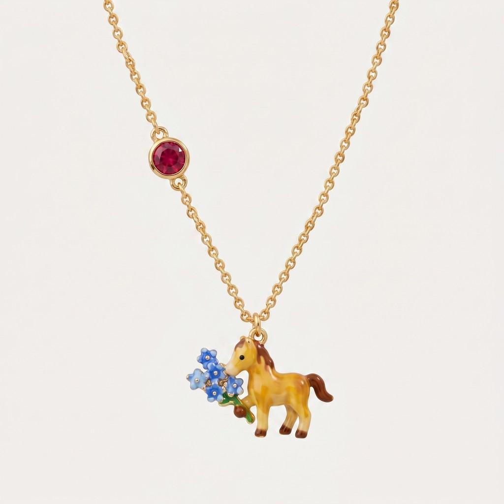 Zodiac Animal Pendant Necklace With Gold Plated Copper For Casual Wear