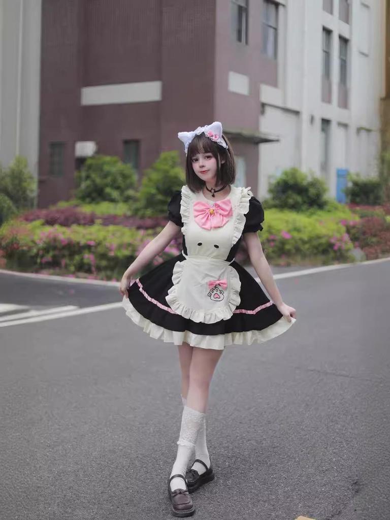 New Cross-Border Cute Maid Cosplay Lolita Halloween Costume for Women