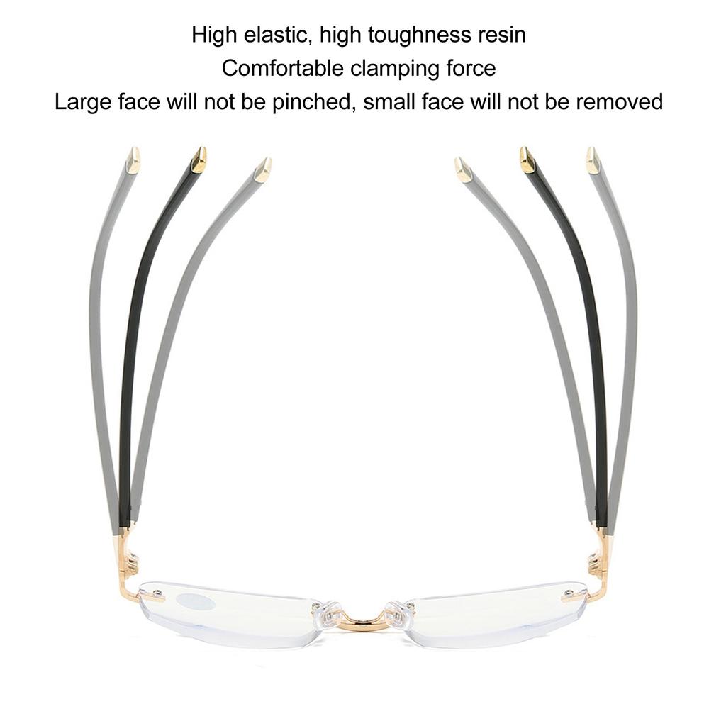 Presbyopic Glasses High Definition Lens Reading Glasses Blue Light Blocking Men Frameless High Definition Lens for The Elderly