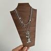 Ethnic Style Western Cowboy Hat Boots Pendant Necklace, Retro Metal Love Imitation Turquoise Necklace