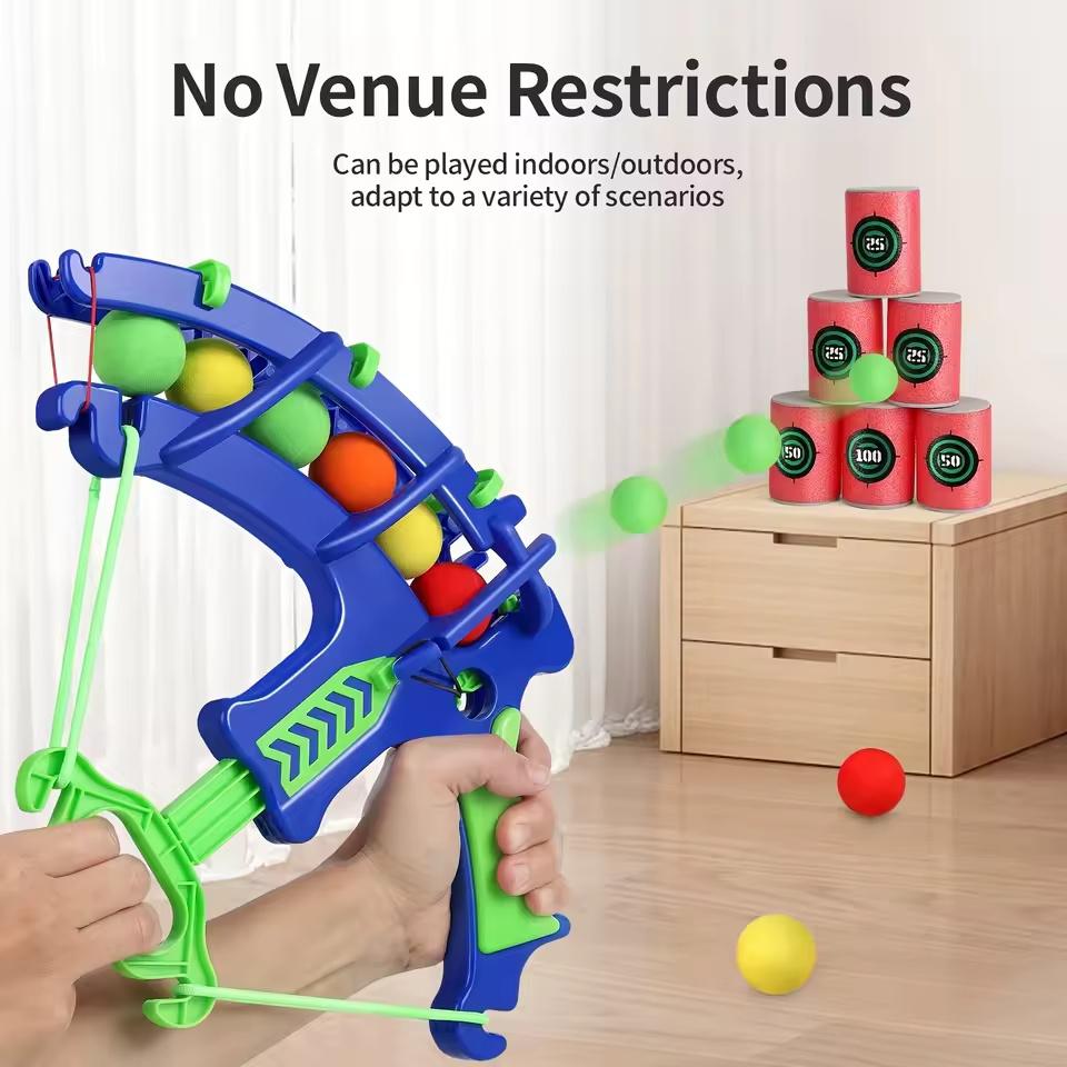 Archery Bow Target Shooting Game Toy Soft EVA Foam Balls Indoor Outdoor Sport Interactive Toy For Family Party Entertainment
