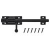 304 Stainless Steel 6-12 Inch Barrel Bolt Latch 10mm Thick Padlock Hole Black Heavy Duty Includes 6 Screws Universal Door Window Cabinet