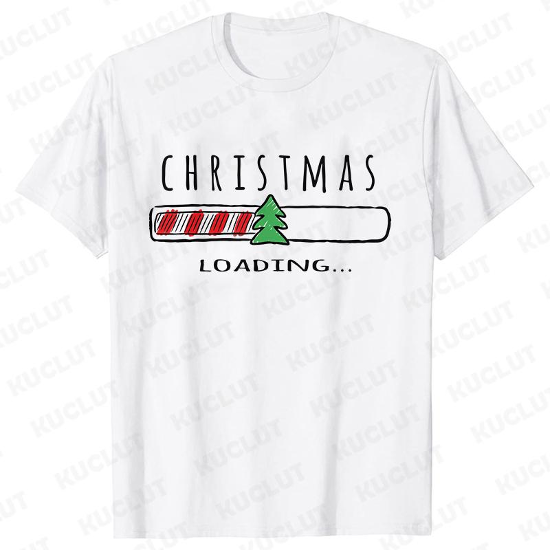 Christmas Loading Graphic TShirt Men Clothing Xmas Short Sleeve Tees Happy New Year Tshirt Trendy Merry Christmas Y2k Tops