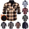 Herre Casual Og Trendy Rutete Knappelukket Cardigan, Herre Revers Langermet Innsidefleece Varm Frakk