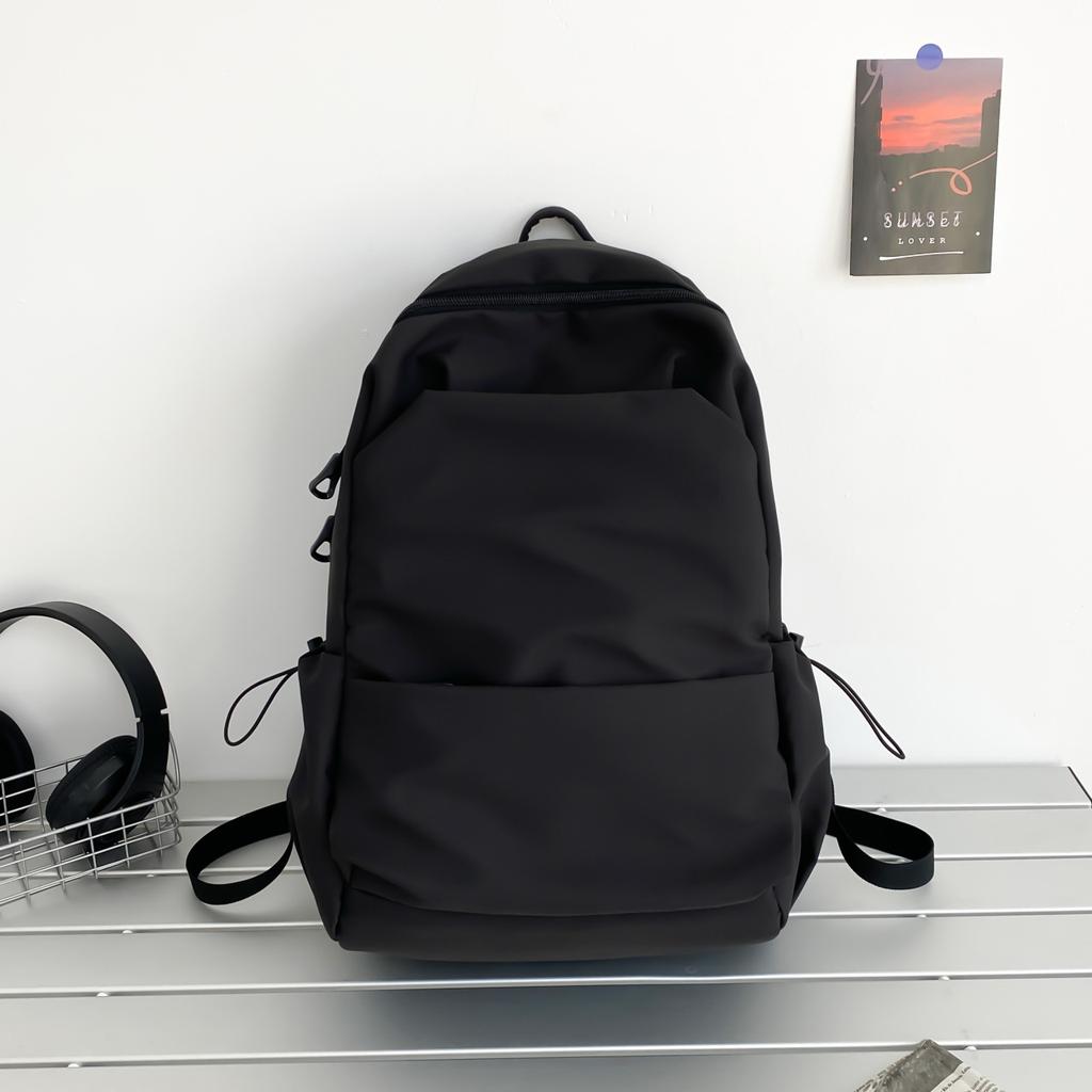 Schoolbag large capacity solid color backpack female Korean version simple versatile schoolbag male junior high school backpack female
