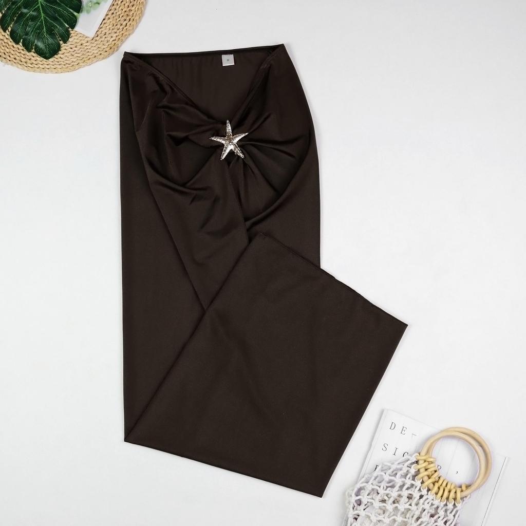 2025 Sjöstjärna Bikini Tredelad Set: Europeisk-amerikansk stil med slits midikjol