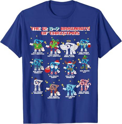 The 12 67 Brainrots of Christmas Funny 67 Brainrot for Boys TShirt  Six Seven of Xmas Steal A Brainrot Saying Tee Y2k Novelty