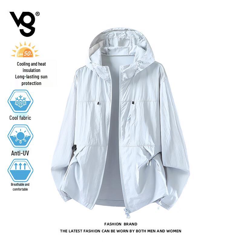 VUUG Men's Hooded Ice Silk UPF 50+ Sun Protection Jacket