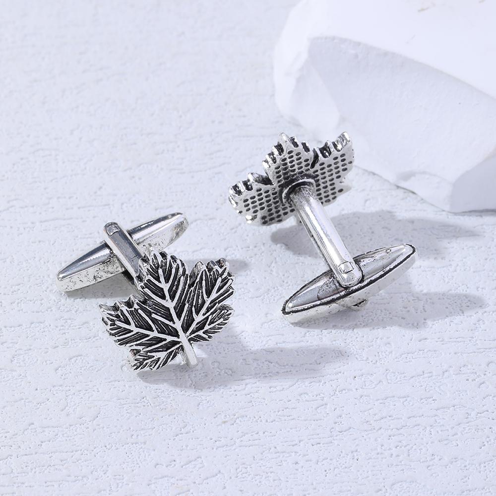 Vintage Maple Leaf Shape Mens Cufflinks Canadian Leaves Cuff Links Shirt Tuxedo Punk Rock Button Jewelry Accessories Ornaments