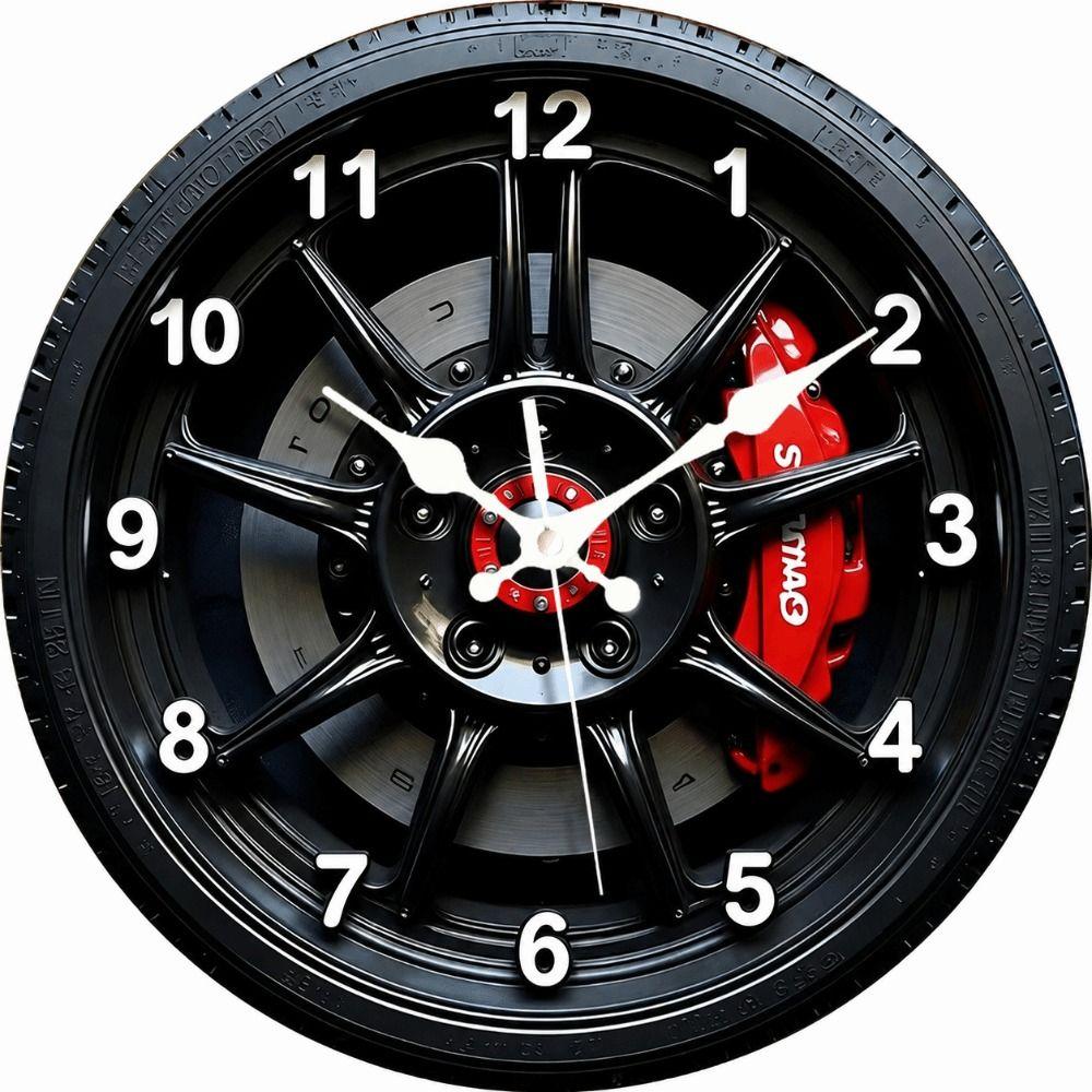 Silent 2D Flat Wall Clock Motorcycle Style Quartz Wall Clock Study Room