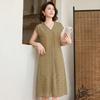 Haoyi Mom's Summer Slimming Plaid A-line Dress