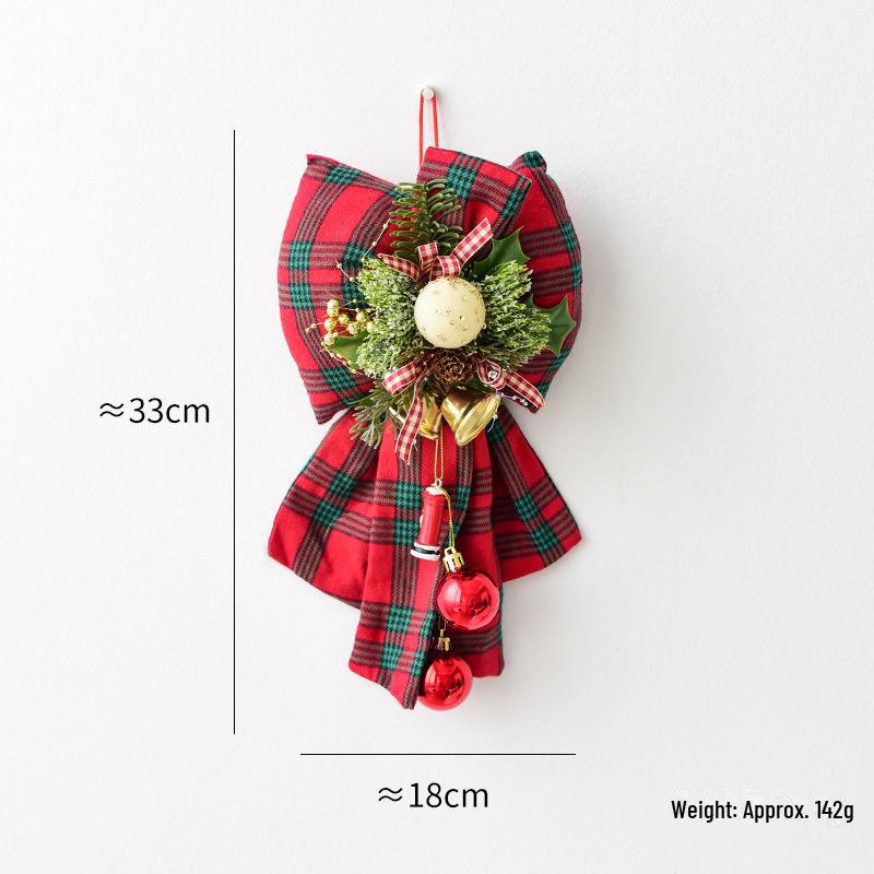Large Red Velvet 3D Christmas Bow Pendant Ornament